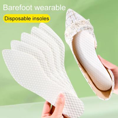 10 пар стелек с острым носком, летние бахилы, дышащие одноразовые стельки для обуви на высоком каблуке, впитывающие пот, стельки из натуральной древесной массы