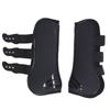 2pcs Horse Leg Boots PU Neoprene Protective Adjustable Horse Secure Boots for TendonBlack Front