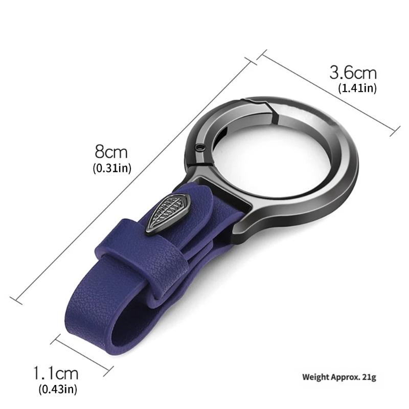 Zinc Alloy Quick Release Keychain With Soft Leather Strap For Easy Key Organization Multiple Color Option Fashionable