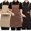 1PC Polyester Waterproof Apron with Pockets - Unisex Adjustable Durable Woven Fabric