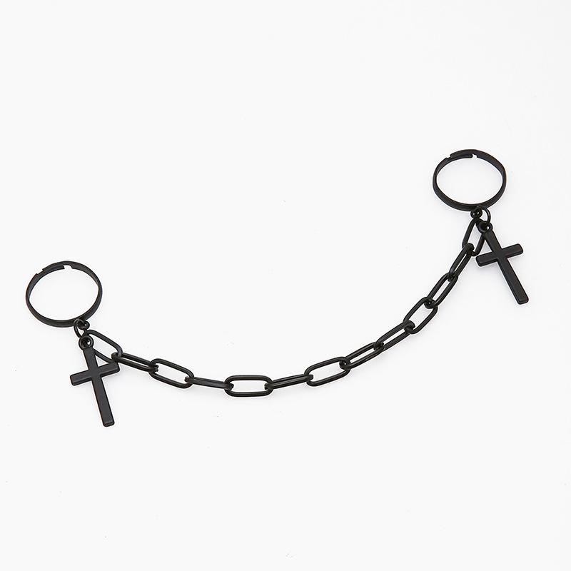 Браслет-цепочка в стиле панк с геометрическим узором для женщин, кольцо с подвесками, набор для пары, модные ювелирные изделия в стиле эмо, подарки, Pulsera Mujer