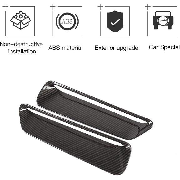 JeCar Carbon Fiber Hood Scoop Vent Inserts Trim for 2015-2024 Dodge Challenger Exterior Accessories