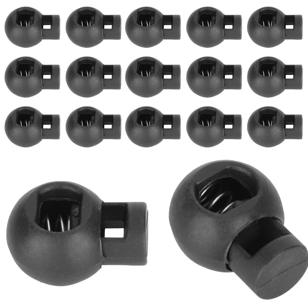 300pcs Single Hole Cord Locks Ball Shape Toggle Stopper Lanyard Spring Clip Luggage Accessories