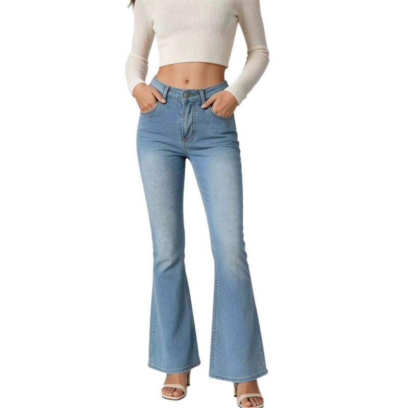 High Waist Skinny Flare Jeans Women 3 Colors Mid-Stretch Casual Style