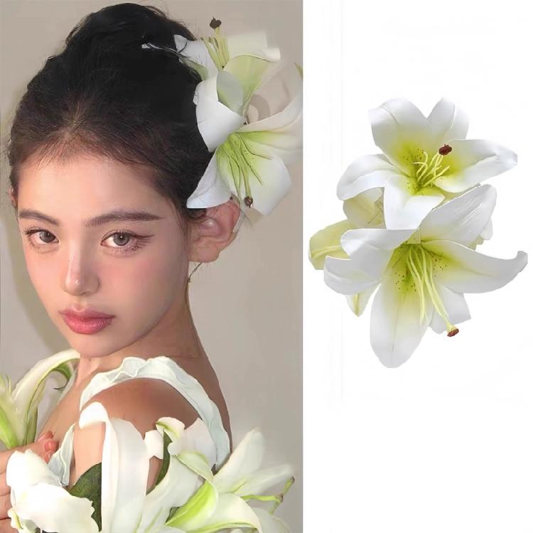 Привлекательная заколка-краб для волос в виде цветка, элегантные цветочные аксессуары для волос для женщин с реалистичным дизайном, стильное украшение для волос