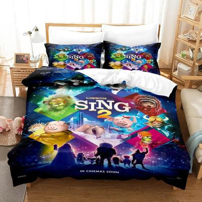 Новый Постельный Комплект Sing 2 Односпальный Полуторный Двуспальный Кингсайз Комплект для Кровати Взрослый Детский Спальня Комплекты Пододеяльников 3D Принт Каваи Аниме