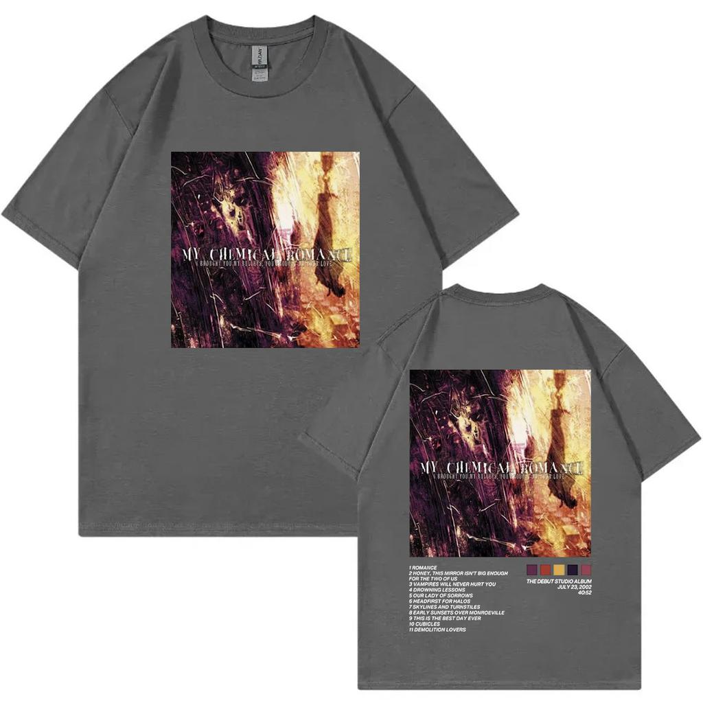 Rock Band My Chemical RoUnisexce Album Poster Print Tshirt Harajuku Rock Oversized Tshirts Unisexs Womens Fashion Vintage T Shirts
