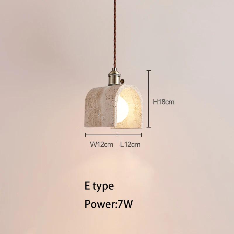 Небольшая люстра из желтого травертина в японском стиле ваби-саби, кремового цвета, для стойки регистрации, бара, ресторана, прикроватные лампы из меди