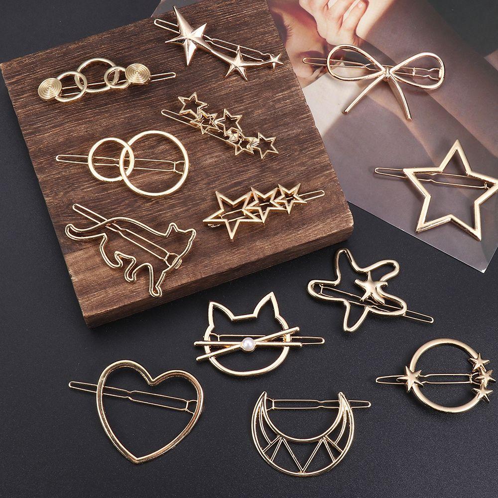 Gift Hair Accessories Shiny Hairgrip Snap Barrette Metal Hair Pin Girls Hair Clips