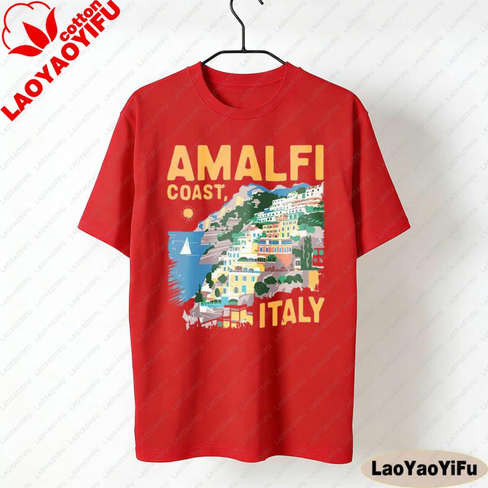 Amalfi Coast Shirt Italy Coastal Adventure TShirt Italian Beach Resort Clothing Unisex Daily Life Fashion Casual Cotton Tee Tops