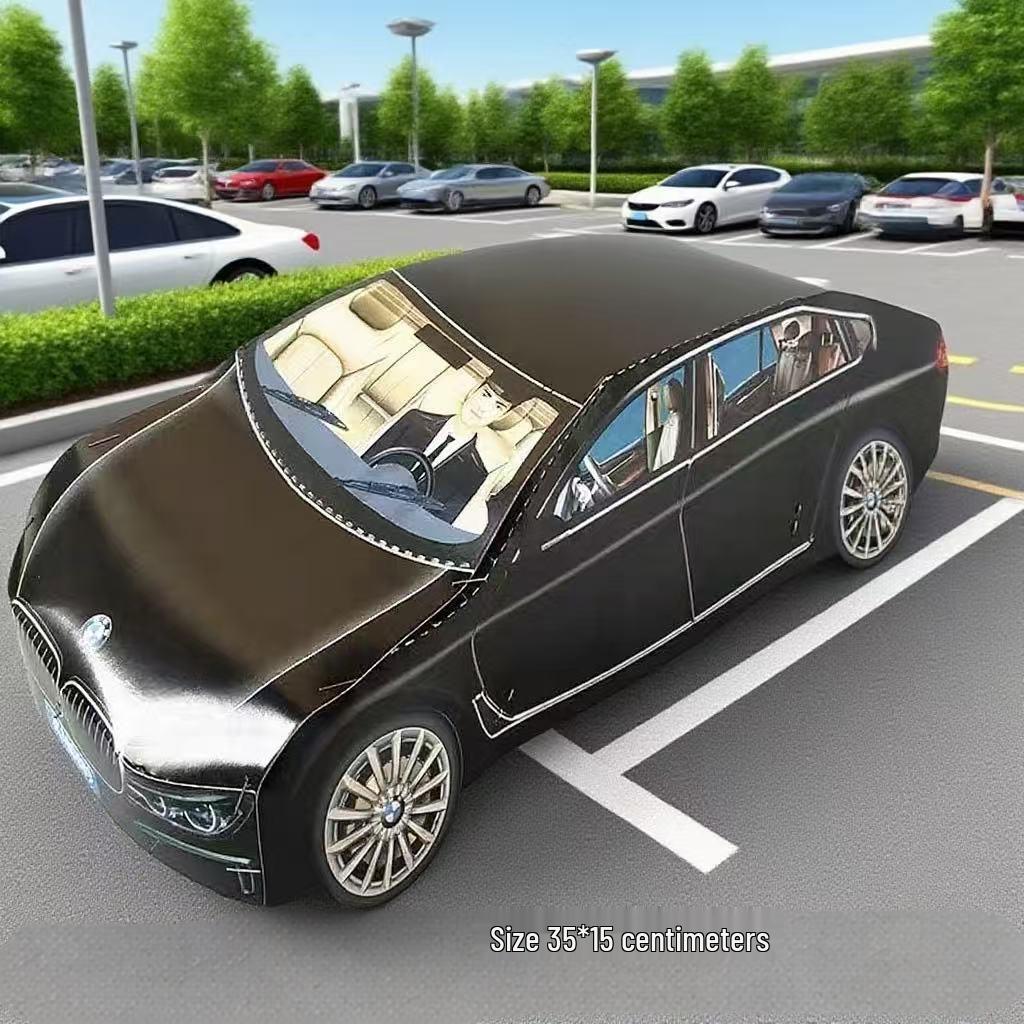 Жертвенная бумажная машина BMW Седан для фестивалей (Голодный дух, Цинмин, Весна): Деньги ада и холодная одежда в качестве подношений