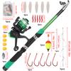 FTK Complete Fishing Kit: 1.8m/5.91ft Lightweight Fibreglass Spinning Rod and Reel Combo Cool Pack - for Fresh and Salt Water, Hooks