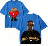 Подарочная футболка Bad Bunny Мужская Женская Харадзюку Оверсайз Унисекс Короткий рукав Уличная мода Высокое качество Для пар Горячий товар Удобная