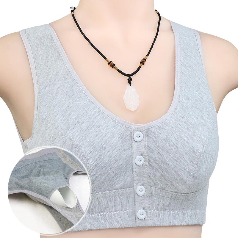 Хлопковый жилет-бра без косточек с застежкой спереди для женщин среднего и пожилого возраста, большого размера, тонкий