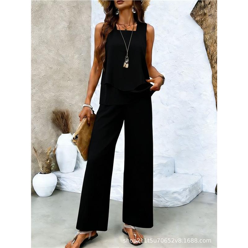 1116 European and American bohemian women's sleeveless printing suit, suitable for daily wear, vacation sleeveless cover