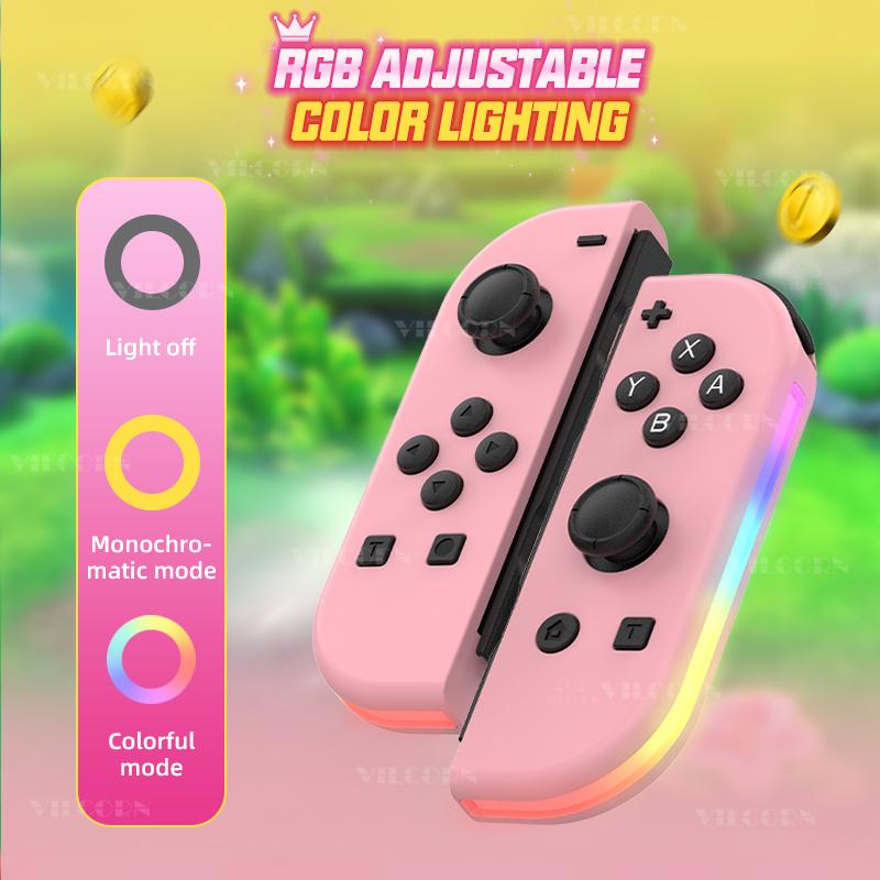 Wireless Joy-Con Compatible Controller for Switch OLED Lite with 6-Axis Gyro, RGB, Turbo and Vibration
