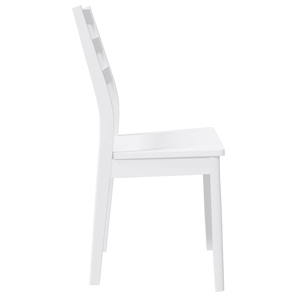 Dining Chairs 2 pcs White Solid Rubberwood