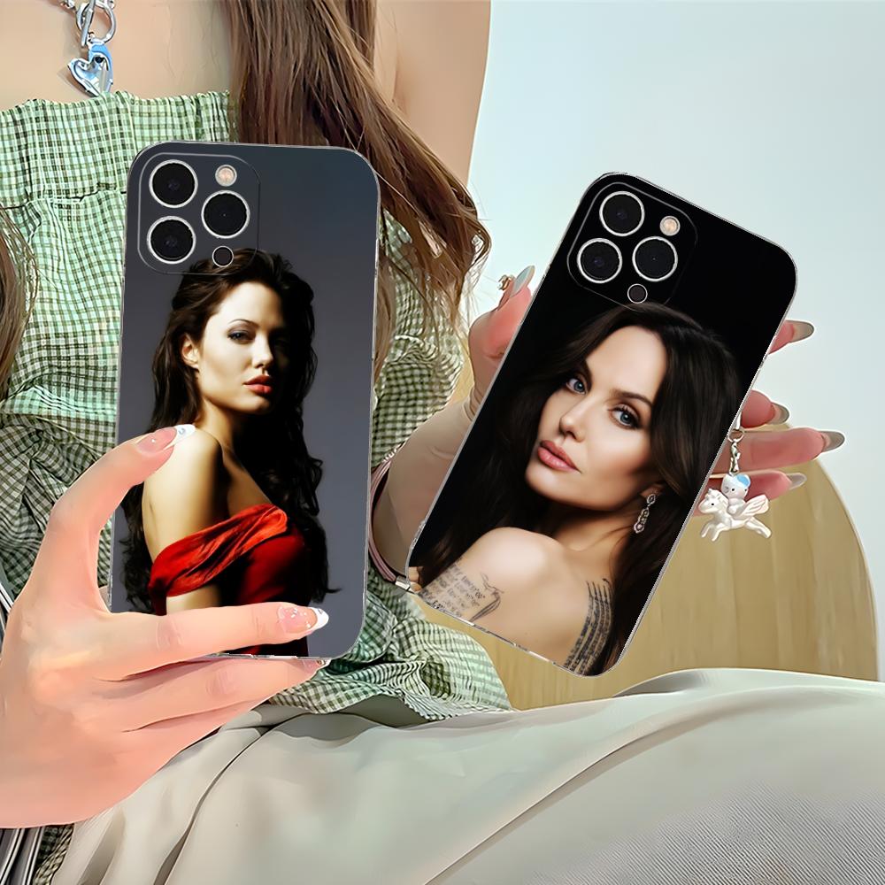 Angel Jolie Mobile Cell Phone Case for iPhone 17 16 15 14 13 12 11 X XR XS Air Pro Max Plus Mini Clear Colorful Cover Luxury
