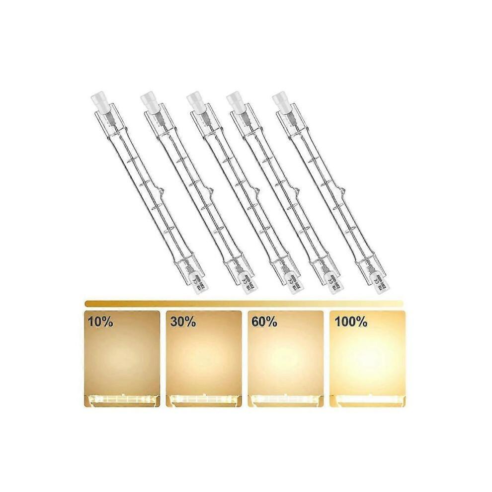 5 Pack R7S 118mm 300W 230V,R7S Halogen Linear Light Bulb, Dimmable Halogen Lamp compatible Construct