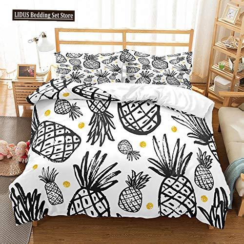 Fruit 3D Pineapple Fruit Pattern Duvet Cover Set King Queen Size Bedding Sets With Pillowcase For Boy Girl Polyester Bedding Set