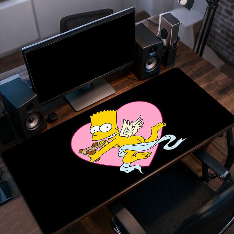 Bart Simpson Mouse Pad, Large Gaming Desk Mat, Non-slip XXL Mousepad for Laptop & Tablet, Mini PC Playmat with Stitched Edges