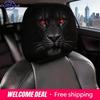 -Red Eyes Black Panther Car Headrest Cover - Double-sided Printing Animal Headrest Protector Universal