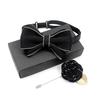 Polyester Neck Collar Adjustable Ribbon Bowtie Fashion Bow Tie Brooches Set  Business