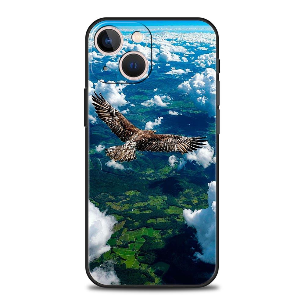Чехол для телефона с орлом для iPhone 17 16 15 Pro Max 11 12 13 14 7 8 Plus SE 2020 X XR XS Мягкий черный