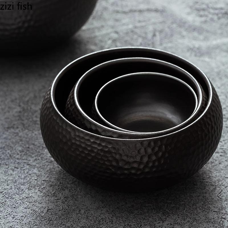Черная керамическая миска с сотовой текстурой Креативная салатница Супница Миски для десерта Миски для сашими Специальная гостиничная посуда