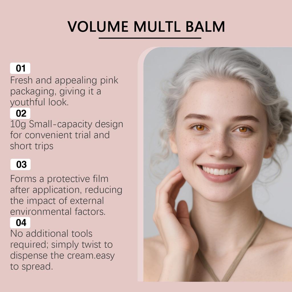 Pink Multi Effect Moisturizing Stick Creamy Texture Face Neck Lip Skin Care Hydrating Bar Oil Control Shrink Pores Firming 10g