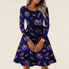 Women's Casual Fashion Long Sleeve  Vintage Long Dresses
