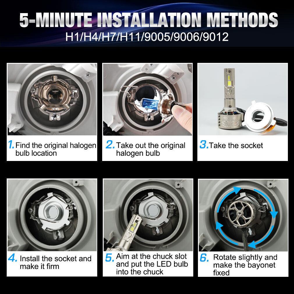 2 шт. светодиодные лампы H7 H4 для фар 6000K H1 H3 H8 H11 Led 9005 HB3 9006 HB4, автомобильная лампа 130 Вт 80000 лм 9012 Hir2, мощная фара Canbus 24SMD CSP Chips