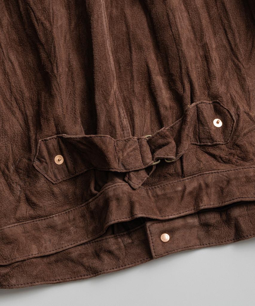 BEHEAVYER Washed Goatsuede Type-1 Jacket Chocolate