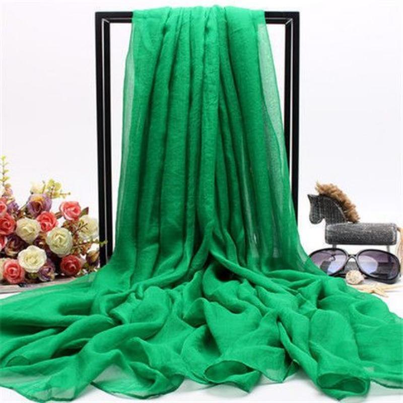 Elegant Red Chiffon Scarf for Women, Infinite Summer Scarf with Tassels