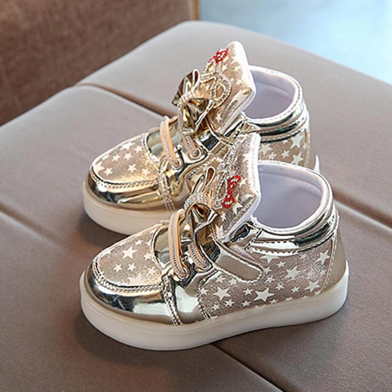 Детские модные кроссовки Star Luminous Child Casual Colorful Light Shoes