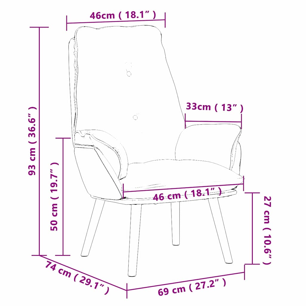 Armchair Dark Grey 69 x 74 x 93 cm Sherpa Fabric