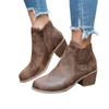 Autumn Coarse Heel Medium Heel Round Head Chelsea Boots Children's Side Zipper Hollow Fashion Women's Boots