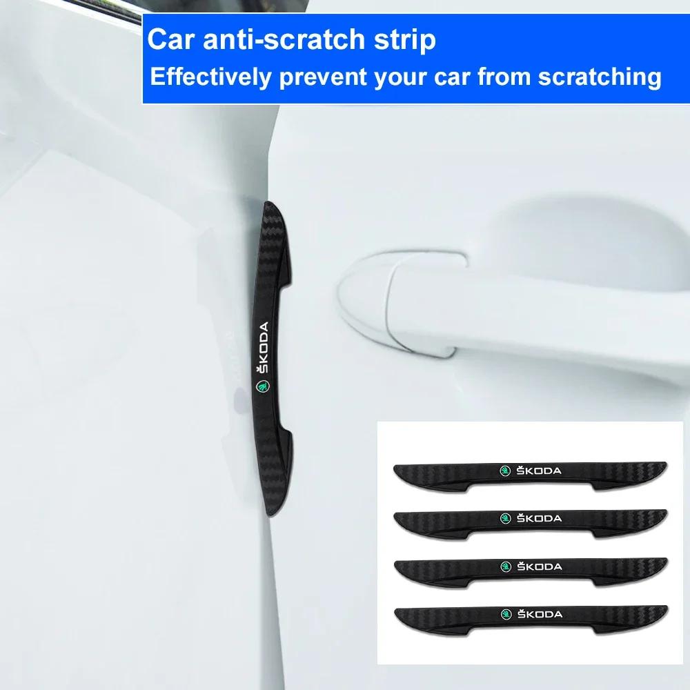 EMIW1 4Pcs Auto Car Door Edge Protection Stickers  Molding Protection Strip Anti Collision Strips Guards Buffer Trim  For Skoda Yeti