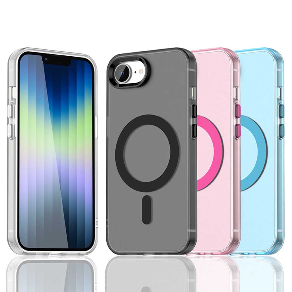 Магнитный беспроводной зарядный чехол для Apple iPhone 16e 16 Pro Max 15 14 Plus Чехол Конфетные цвета Прозрачная задняя крышка Coque