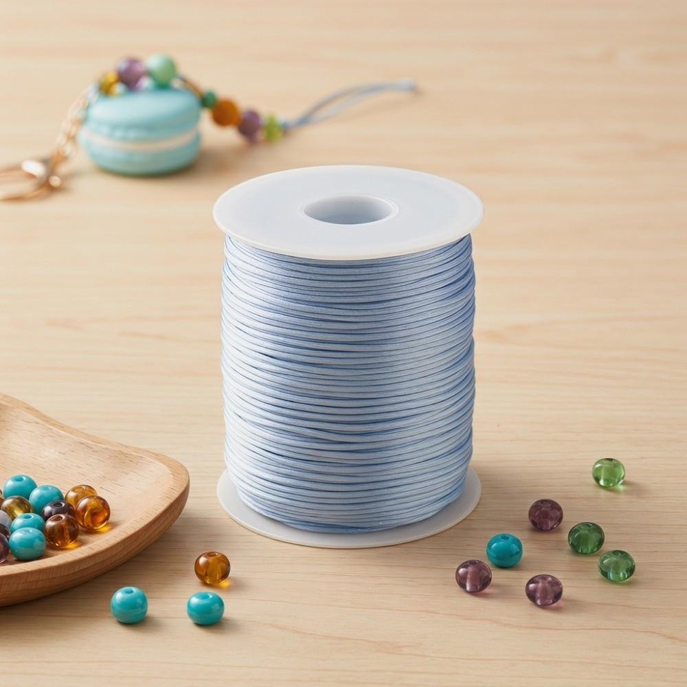 100m Solid Color Braided Cord Silky Trim Beading String Craft String Silk Rope Sewing Projects