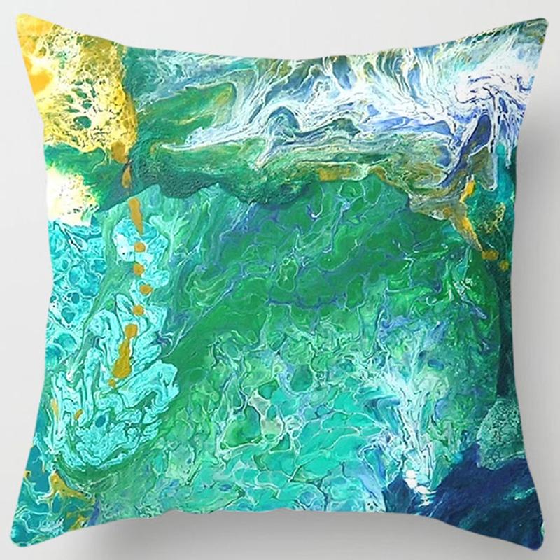 Wave Painting Series Pillow Gift Home Office Decoration Pillow Bedroom Sofa Car Cushion Cover