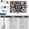 Gold 75th Balloon Birthday Backdrop 1pc - Wall Hanging Decor