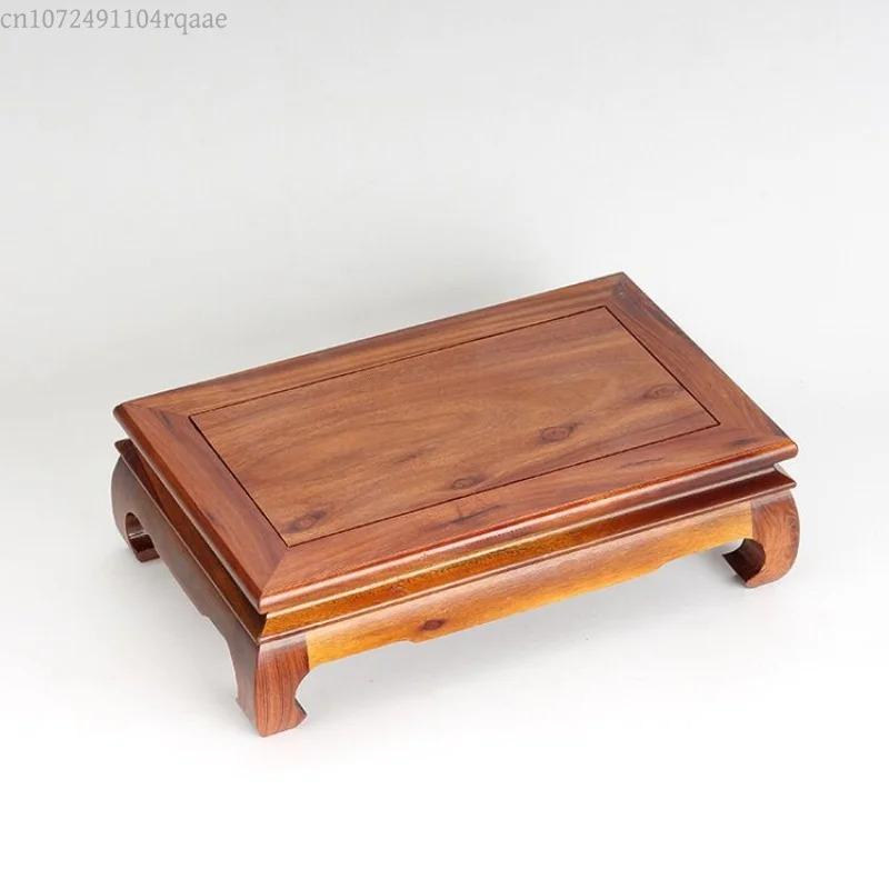 Mini Side Table For Tea Corner & Decor Shelf | Ebony Display Stand To Showcase Bonsai, Teapot Sets, Miniature Landscapes Base