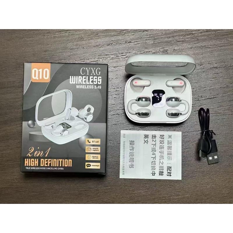 Новая беспроводная Bluetooth-гарнитура Q10 с бинауральным звуком, OWS, с клипсой для уха, с креплением на ухо, спортивная гарнитура с шумоподавлением, длительное время работы от аккумулятора