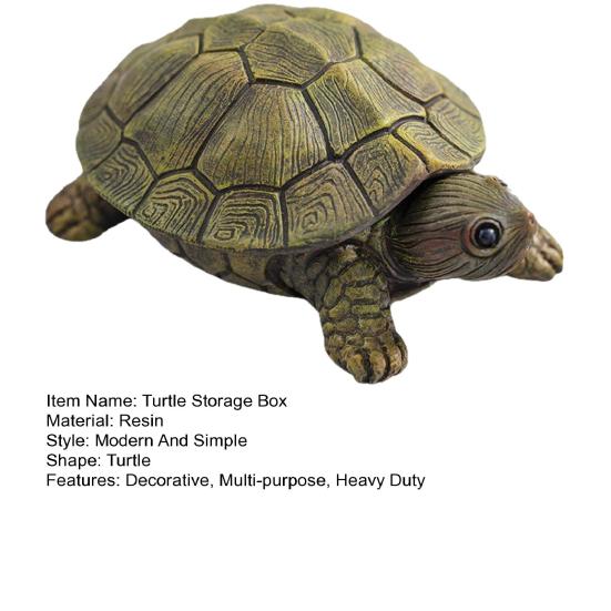 Yousheng Имитация Черепахи Шкатулка для хранения украшений с крышкой Полимерная Черепаха Контейнер-органайзер для мелочей и ключей Статуэтка животного Настольное украшение