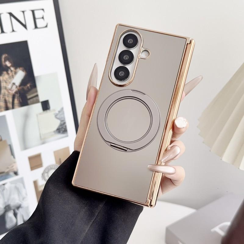 Galaxy Z Fold8 Case Tri-Fold Magnetic Rotating Stand PC Shell With AG Electroplating Anti-Scratch Drop Protection