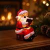 Battery Operated Lamp Santa Claus Night Light, Resin Christmas Tabletop Ornament with Warm Led Light LED Lighting, Holiday Bedroom Bedside Table
