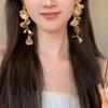 Tassel Long Earrings Butterfly Flower Tassel Earrings Niche Personality Earrings Fashionable Exaggerated Earrings