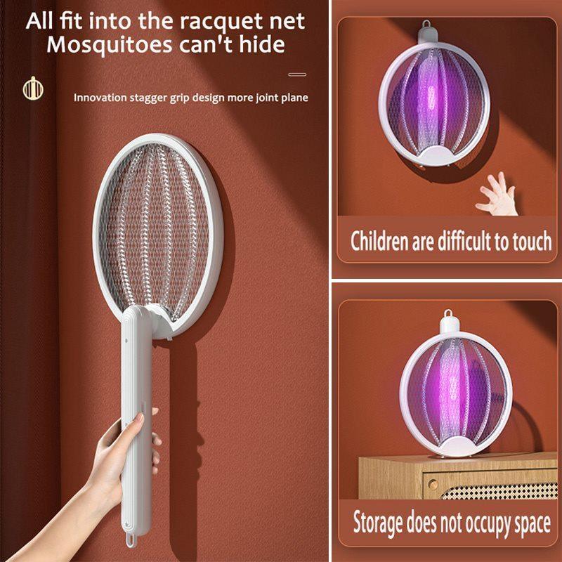 Два в одном литиевая батарея Бытовая складная мухобойка от комаров Открытый электрический убийца комаров Световая волна USB Перезаряжаемая ловушка для насекомых