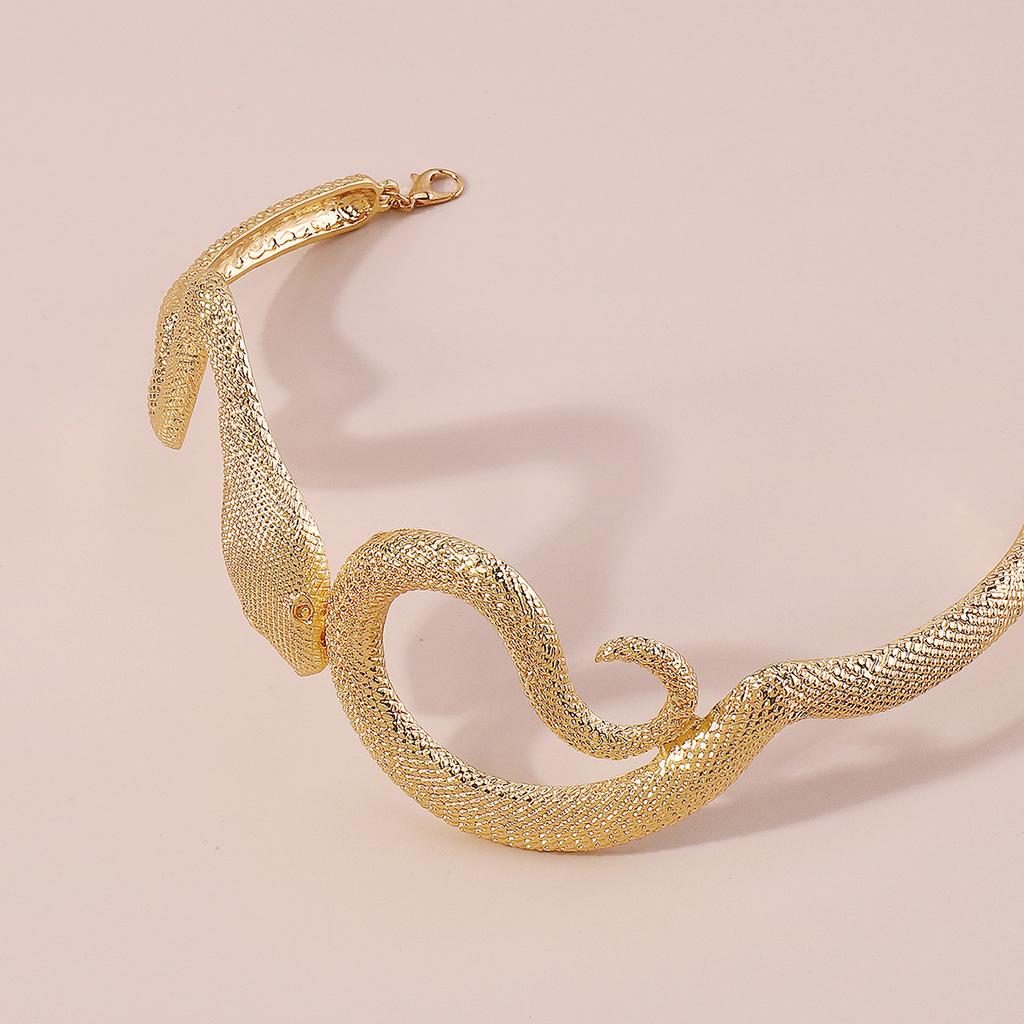 Крупная металлическая цепочка на шею в форме объемной змеи, персонализированное ожерелье, необычная подвеска в стиле ретро-хип-хоп.